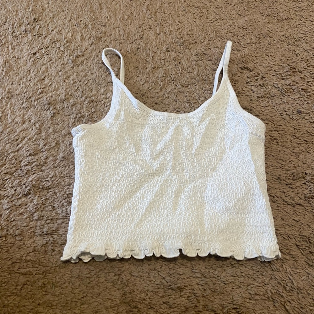 White Textured Women's Top